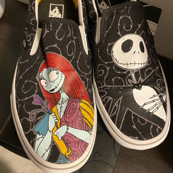 Vans Limited Edition Nightmare Before Christmas Jack & Sally Slip On Sneakers - Picture 2 of 7
